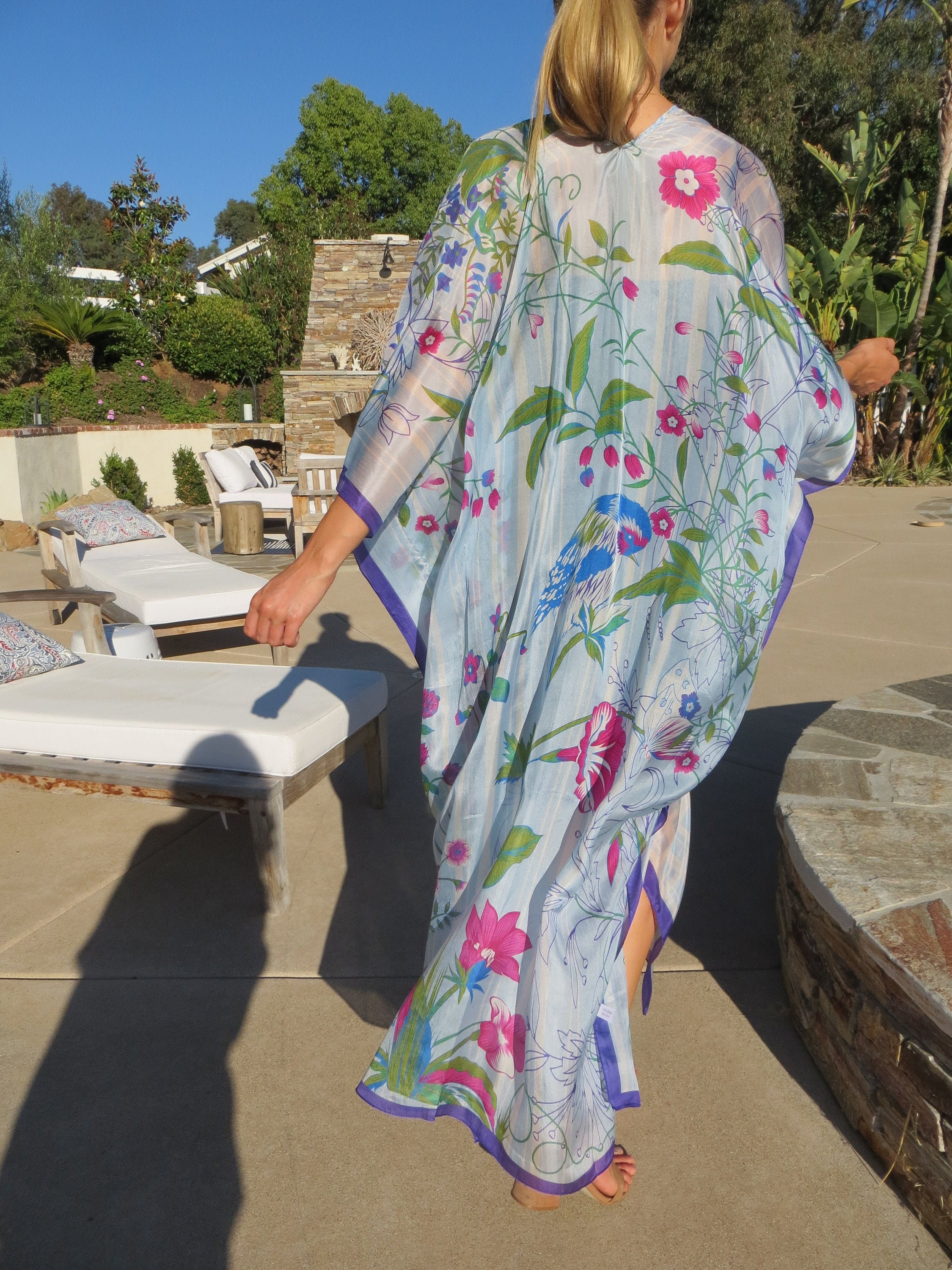 carro arrebatar constructor Kimono de seda Kimonos de mujer Kimono de seda largo Envoltura - Etsy México