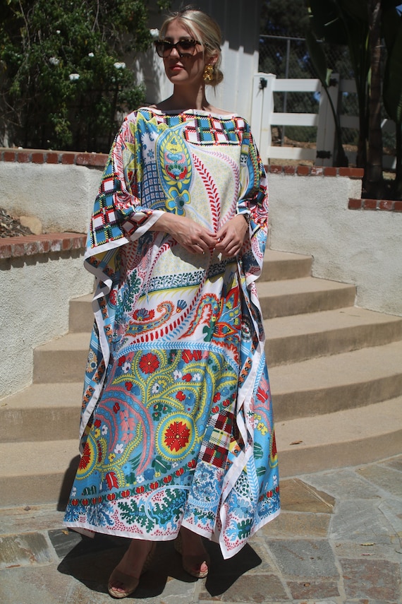 designer beach dresses and kaftans Multi Color Designer Kaftan Dress