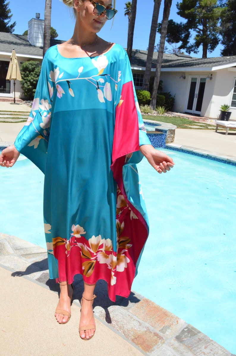 Silk Caftan Womens Caftans Kaftans Beach Coverup Beach Dress Etsy