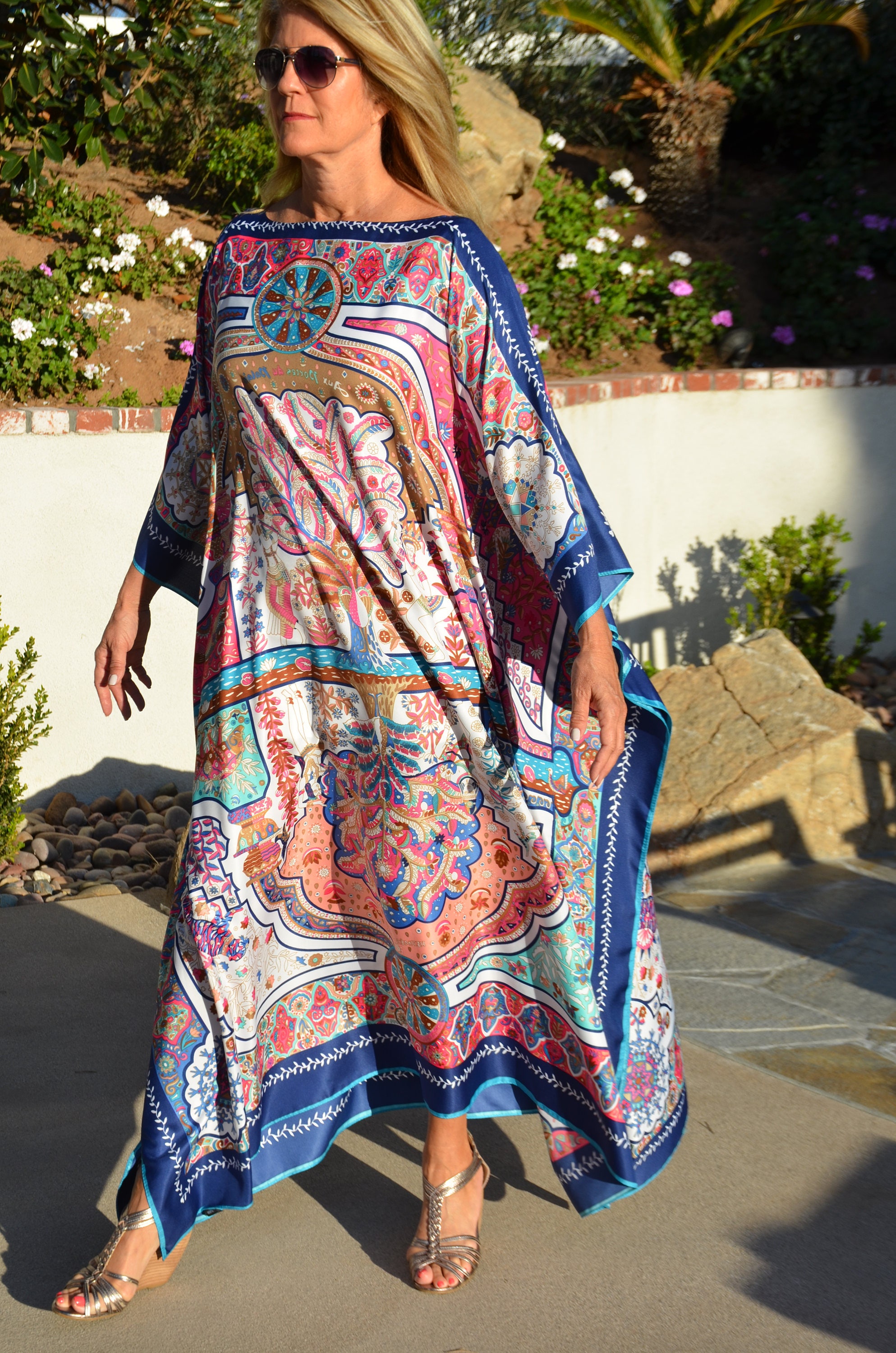 Designer Print Womens Silk Caftan Kaftans Silk Etsy España