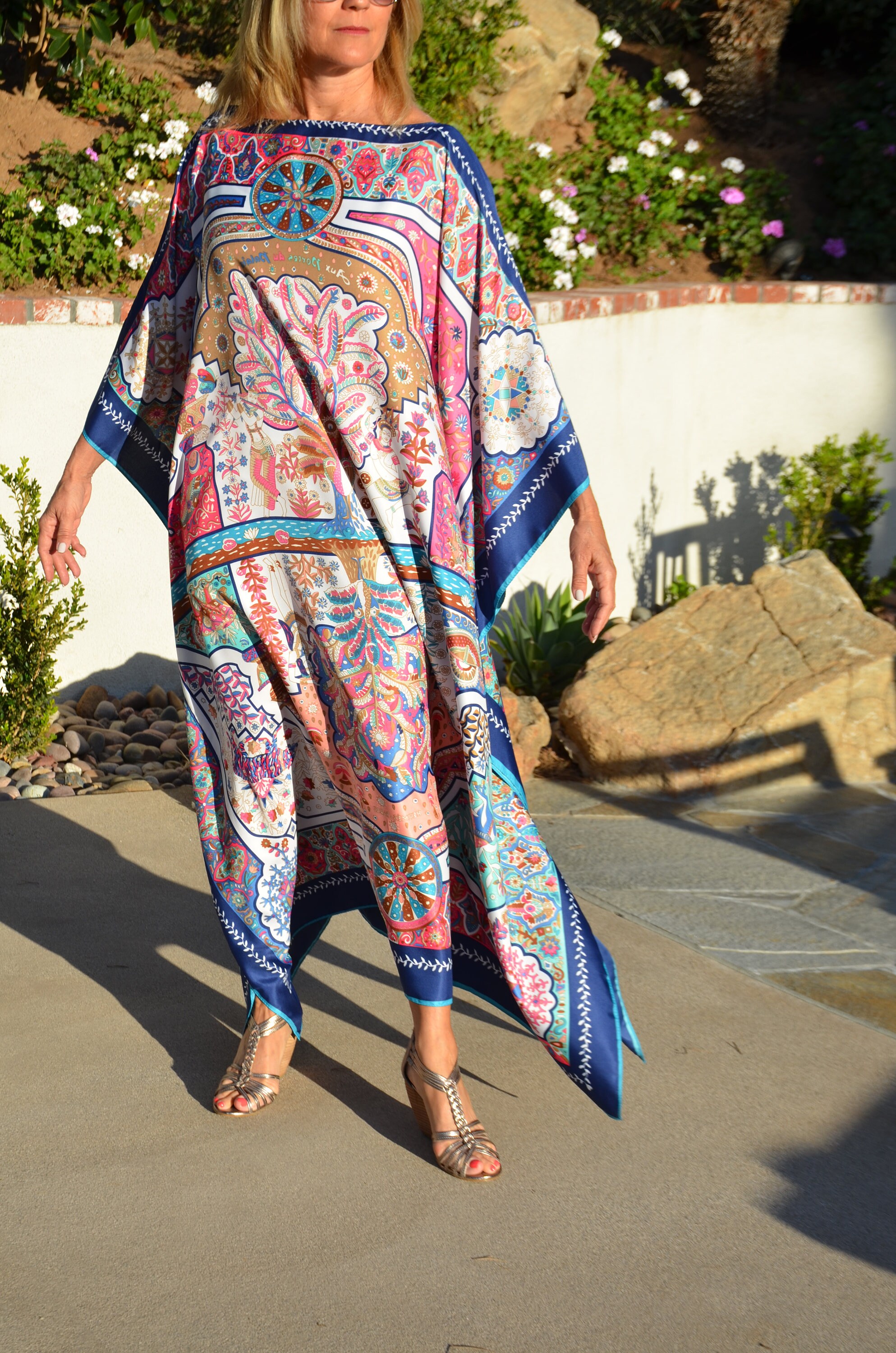 Designer Print Silk Caftan Womens Silk Caftan Kaftans Silk - Etsy