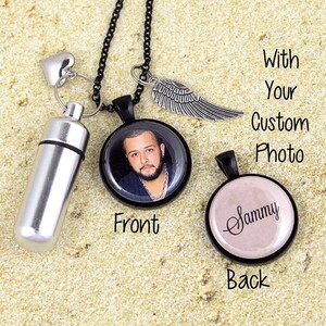 Memorial Gifts, Urn Necklace, Memorial Jewelry, Necklace for Ashes, Cremation Jewelry, Urn Pendant, Jewelry for Ashes, Custom Photo
