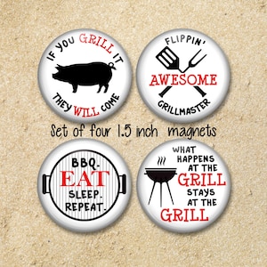 Ensemble d'aimants pour barbecue, aimants rigolos pour réfrigérateur, cadeau pour papa