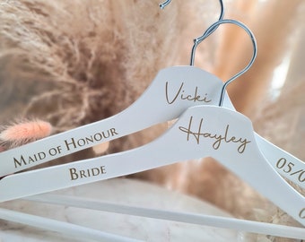 New!Personalised Wedding Hangers | White Hangers | Bridesmaid gift | Gifts for Bride | Wedding | Bridesmaid Gift | Bride Hanger