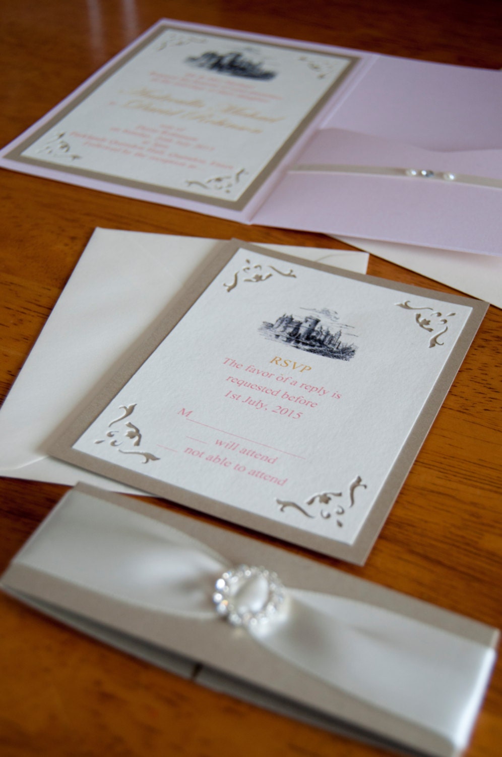 Fairytale Precious Pink Wedding Invitation
