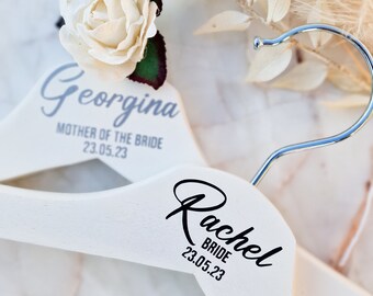 NEW! Custom Peronsalised Wedding Hangers  Bridal party gift| Maid of Honour dress hanger | Bridesmaid Wedding Hangers |Wedding day Keepsake