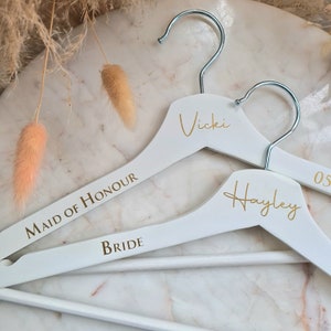 NewPersonalised Wedding Hangers White Hangers Bridesmaid gift Gifts for Bride Wedding Bridesmaid Gift Bride Hanger image 4