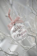 Snow Filled Personalised First Christmas Bauble Rose Gold, Gold, Pink, First Christmas, Baby Christmas Gift, New Baby Bauble, Christmas 2025