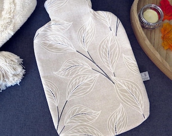 Wärmflasche natur Blätter Wärmflaschenbezug