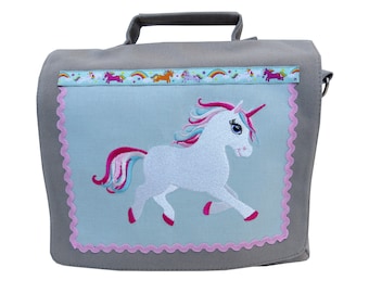 Kindergartentasche Einhorn grau Kindertasche Tasche für Mädchen Kindertasche