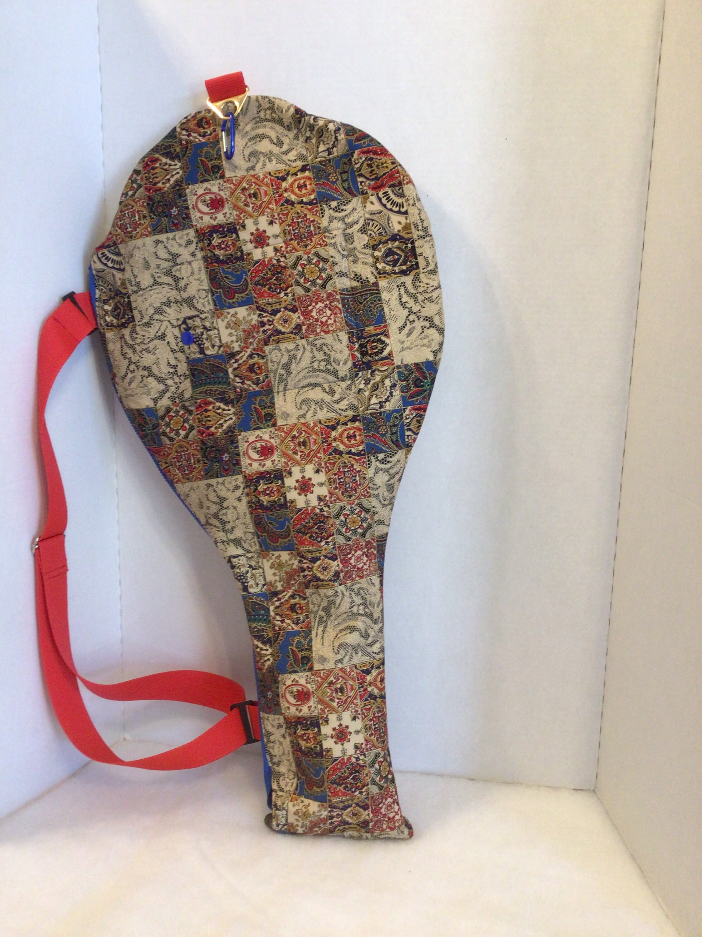 Handmade Tennis Racquet Cover: Lightweight Fabric Case with Shoulder Strap
