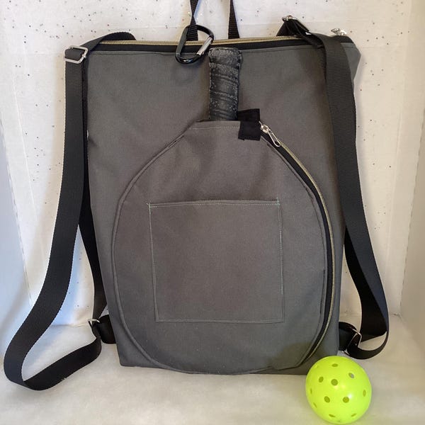 Pickleball bag, men’s backpack,gender neutral pickleball bag,sports backpack,loden green canvas pickleball bag,Pickleballbags.Etsy.com