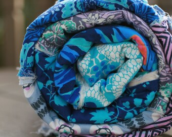 Rag Quilt - Navy Quilt - Cotton Anniversary - 2nd Anniversary Gift - Second Anniversary Gift - Wedding Anniversary Gift - Gift for Her wife
