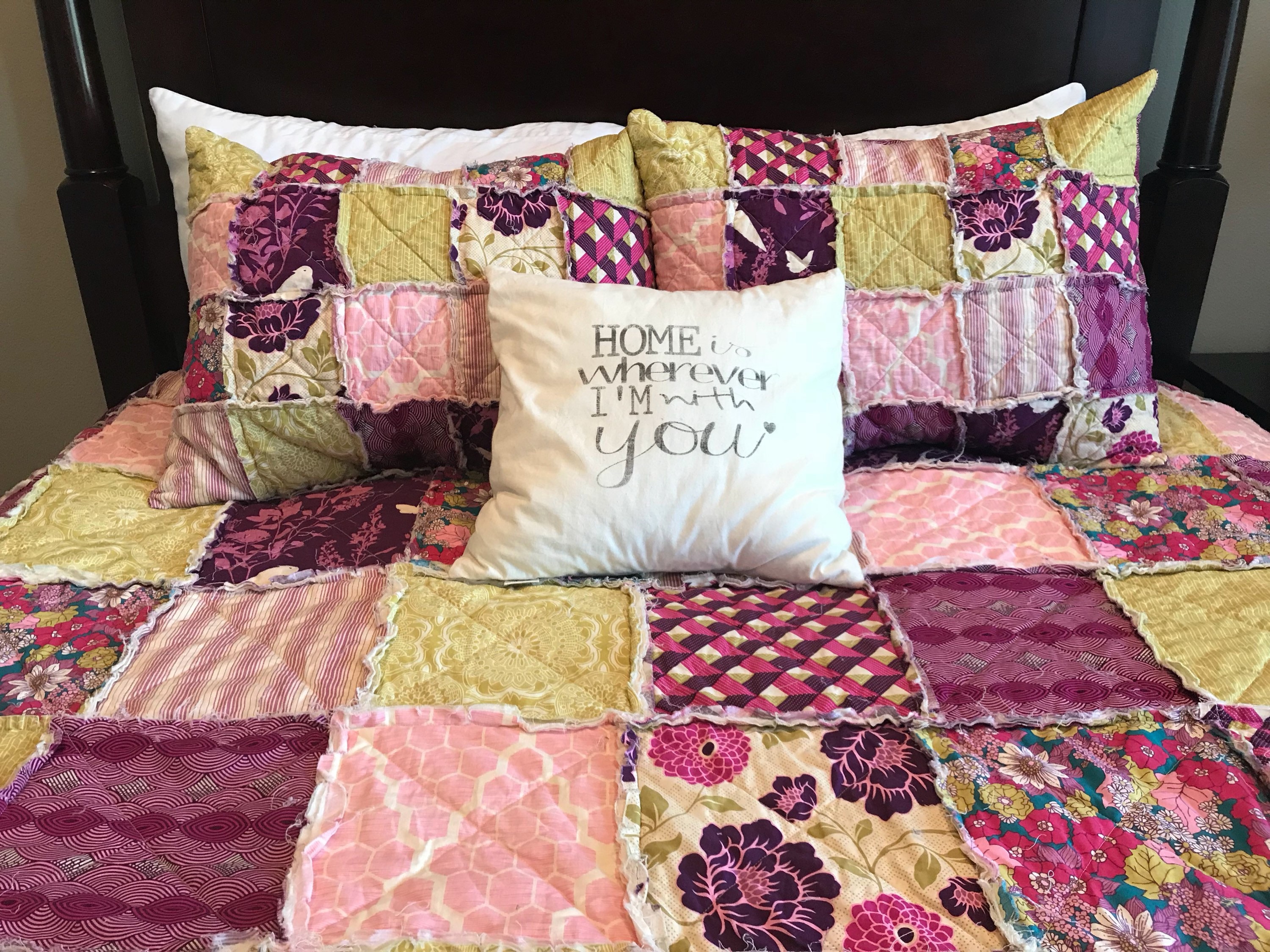 Queen Size Quilt Boho Bedding King Size Quilt Rag Quilt Etsy