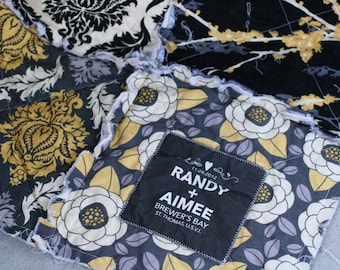 Cotton Anniversary Gift for her him men - 2nd Anniversary Gift for wife husband - Second Anniversary Gift for Couple - Personalized Quilt