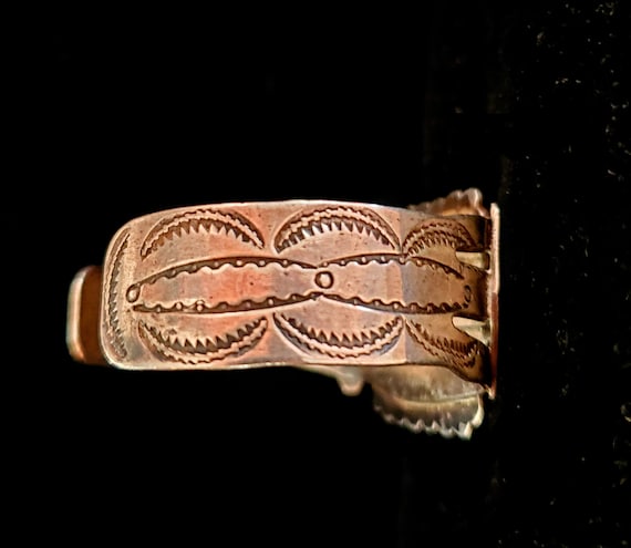 Vintage Navajo Handmade Sterling Turquoise Cuff B… - image 5