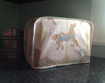 Pastel Carousel Horses Toaster Cover - LAST ONE