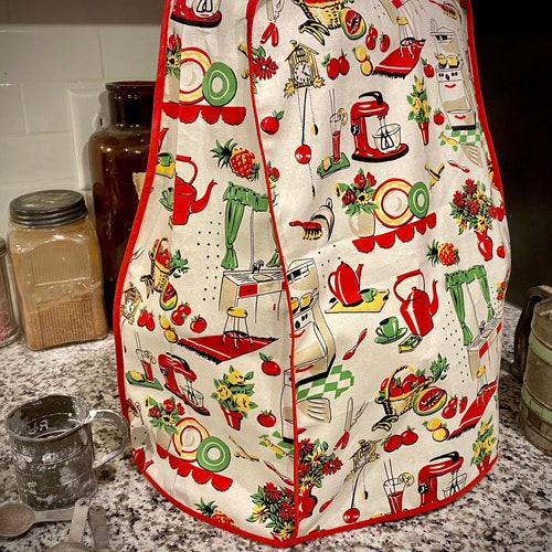 Stand Mixer Cover Retro Kitchen Print Etsy