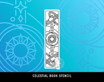 DIGITAL Stencil Celestial DIY Sprayed Edge Book Design