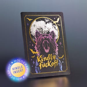 Spooky Cat Kindle Insert: Holographic Foil, Goth Bookish Accessory