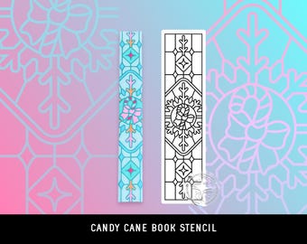DIGITAL Stencil Candy Cane Holiday DIY Sprayed Edge Book Design