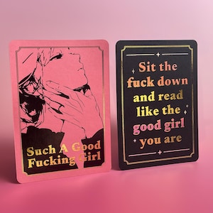 Dark Romance Kindle Insert: Holographic And Gold Foil Good Girl Paper insert