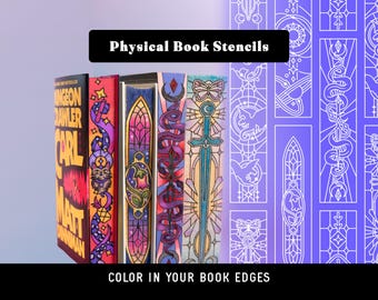 PHYSICAL Book Edge Art Stencils - Color It Like A Coloring Book Page!