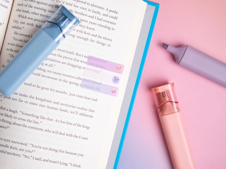Pastel Emoji Stickers, Book Annotation Supplies, Mood Tracker Stickers image 7