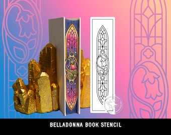 DIGITAL Stencil Belladonna Deadly Nightshade DIY Sprayed Edge Book Design