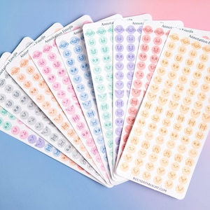 Pastel Emoji Stickers, Book Annotation Supplies, Mood Tracker Stickers image 10