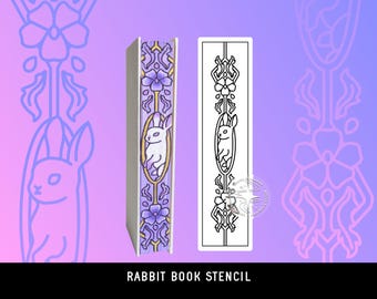 DIGITAL Stencil Rabbit DIY Sprayed Edge Book Design