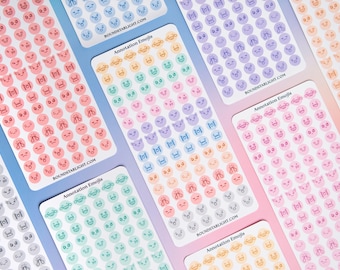 Annotation Emoji Stickers, Cute Stationary Stickers, Mood Tracker Stickers, Pastel Emoji Stickers, Book Stickers, Book Annotating Supplies