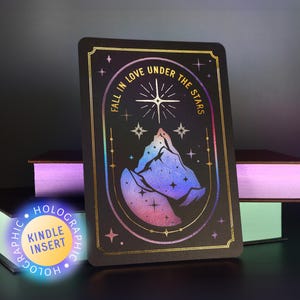 Celestial Kindle Insert: Holographic Stars, Romantasy Bookish Decor