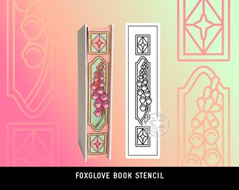 DIGITAL Stencil Foxglove DIY Sprayed Edge Book Design