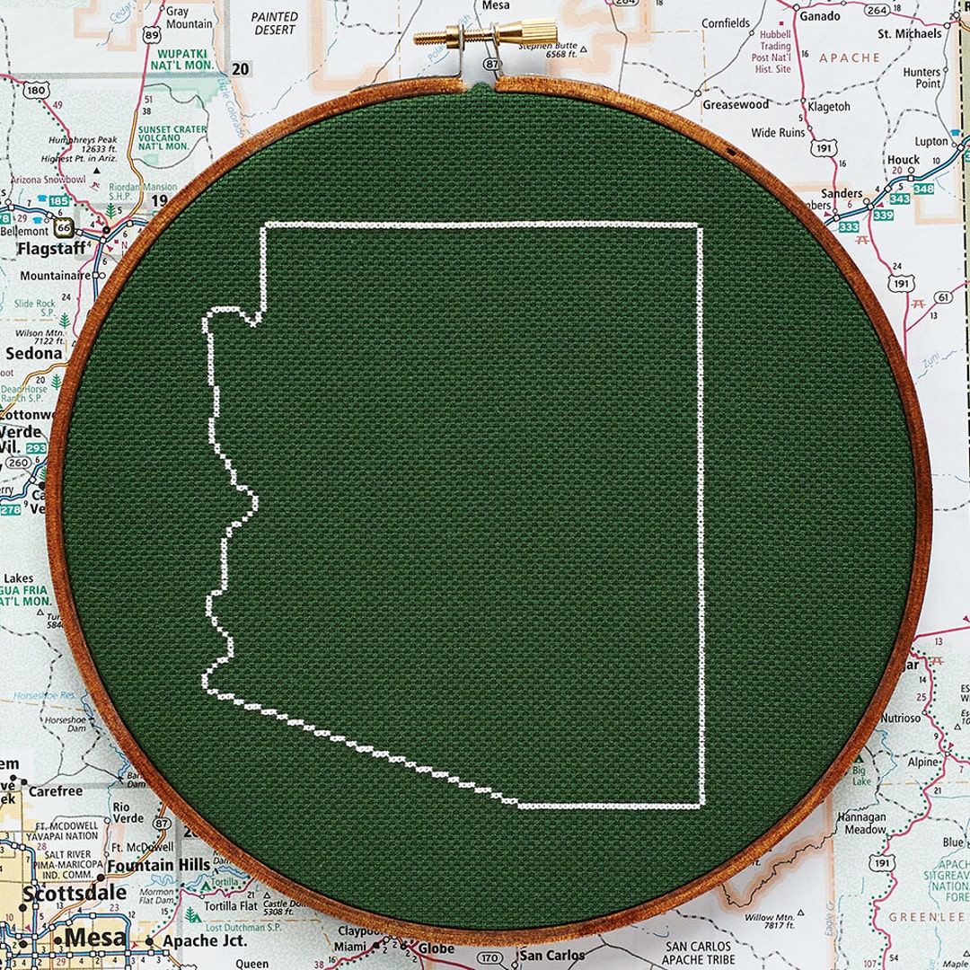 State of Arizona Map, CROSS STITCH PATTERN - Etsy