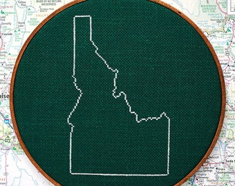 State of Idaho map, CROSS STITCH PATTERN