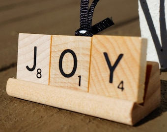 Scrabble-kerstboomornament elk woord of elke naam (*prijs varieert) - voor leraar bibliothecaris auteur boekenwurm
