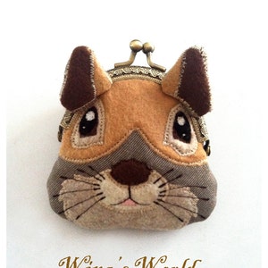 Squirrel Purse, Squirrel Snap Purse, Squirrel Coin Purse, Felt Squirrel  Metal Frame Kisslock Purse, Change Purse with Snap, Purse Organizer