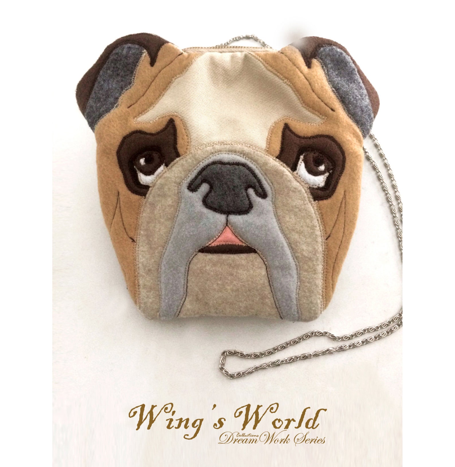 Bulldog Paint Pattern Print Crossbody Bags