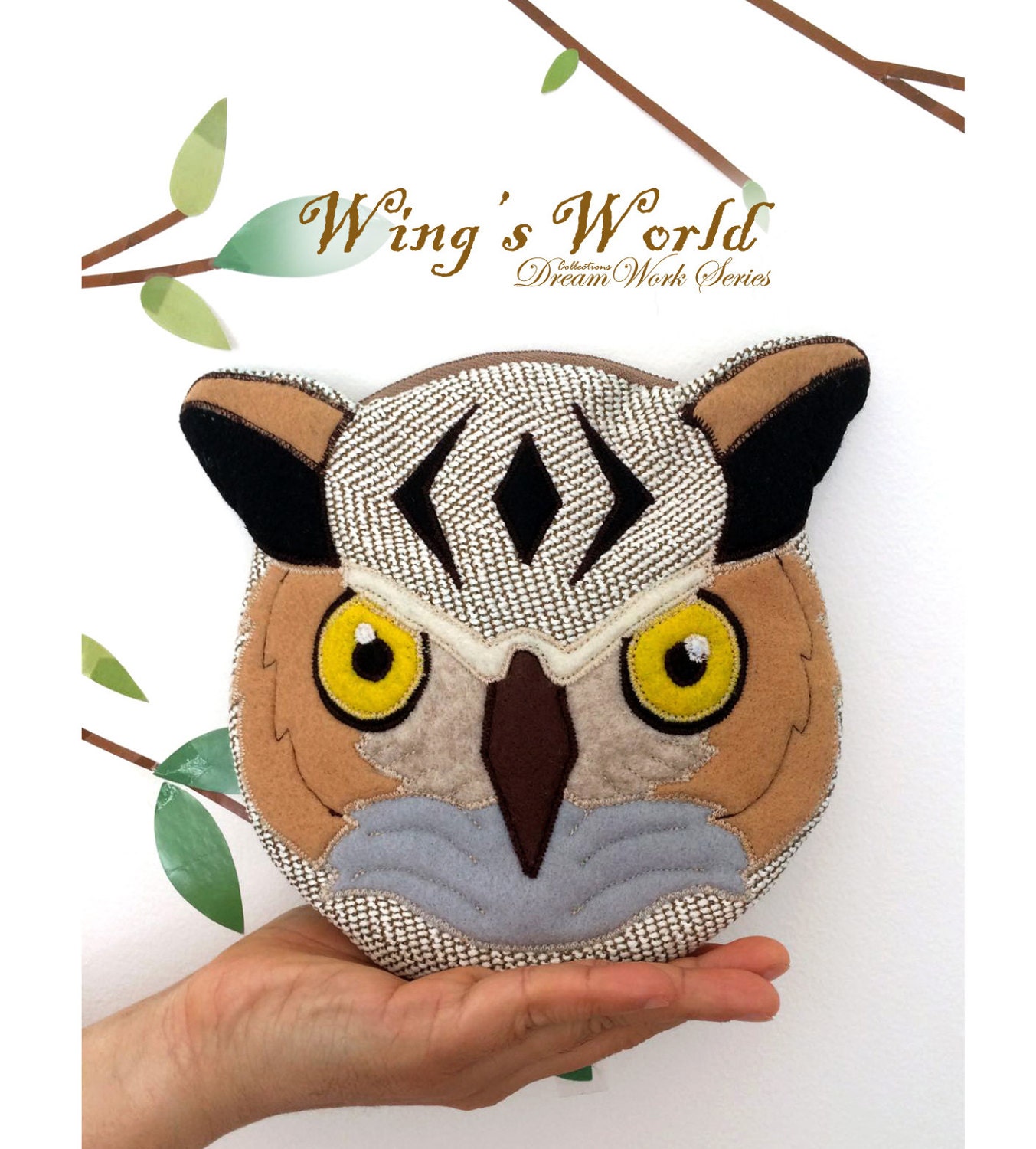 Owl Convertible Bag, Crossbody & Cosmetic Bag, Small Felt Bag, Owl Phone Bag, Two Ways Bag, Mixe