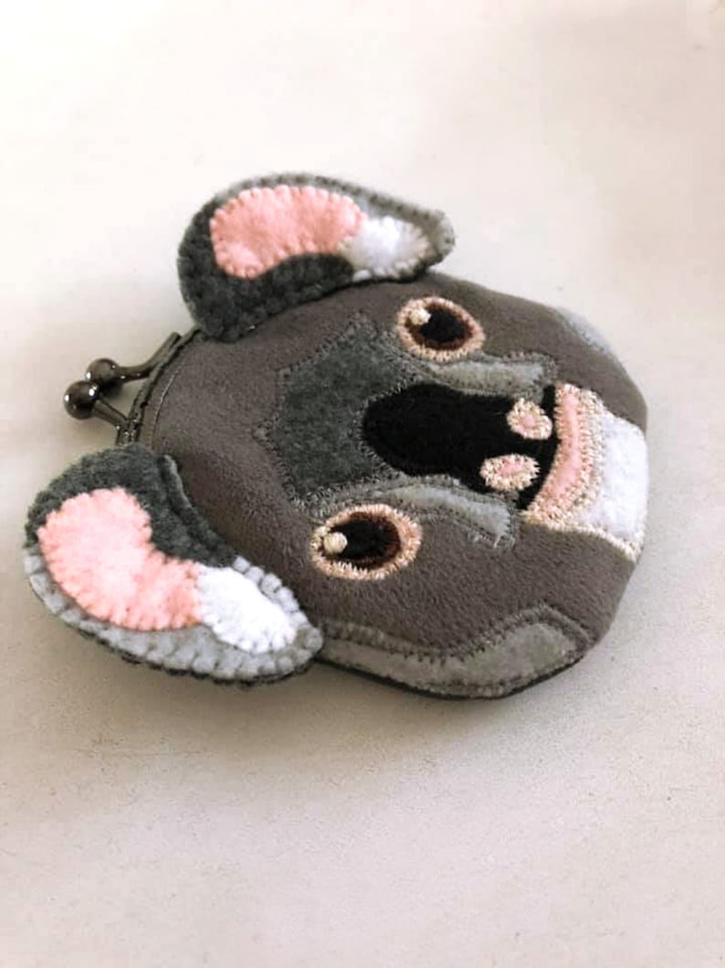 Purse Felt Koala Metal Frame Kisslock Coin Purse Change Purse with Snap Koala Head Purse Organizer Koala Coin Purse Koala Purse