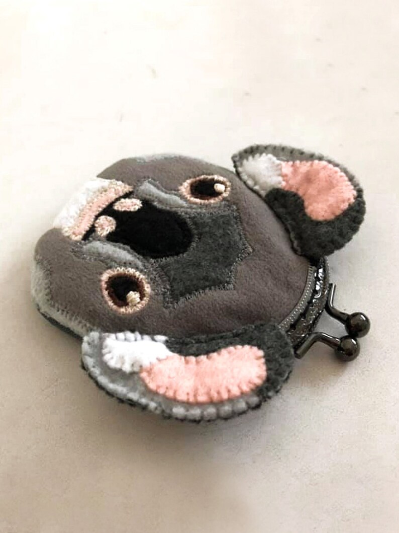 Purse Felt Koala Metal Frame Kisslock Coin Purse Change Purse with Snap Koala Head Purse Organizer Koala Coin Purse Koala Purse