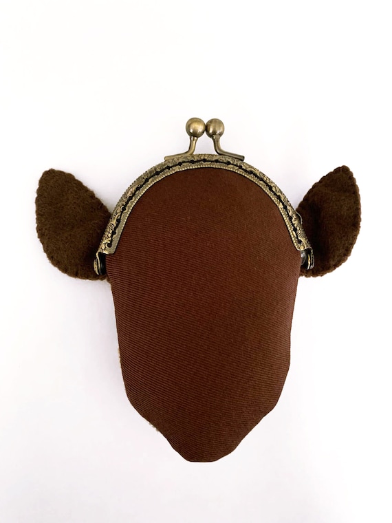 Deer Purse, Purse, Felt Deer Metal Frame Kisslock Coin Purse, Deer