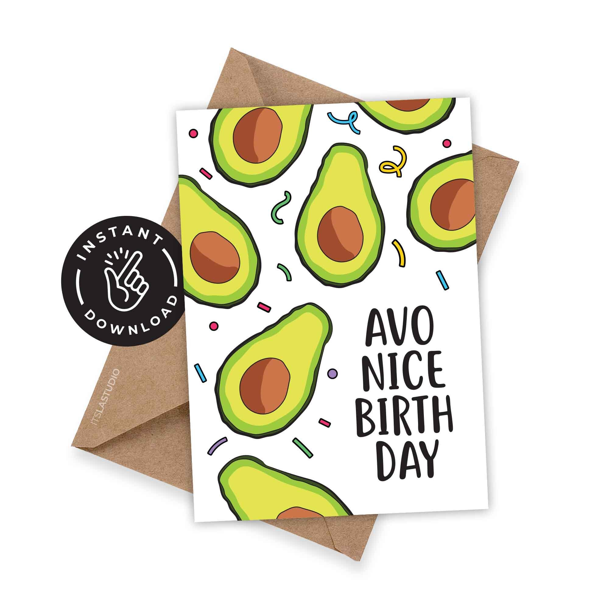 Avocado Birthday Card Printable Avo Avocado Cuddle