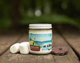 Campfire Smores, Wisconsin Camping, Camping, Camping Candle, Smores Candle, Camping Gift, Camper Gift, Camp Gift