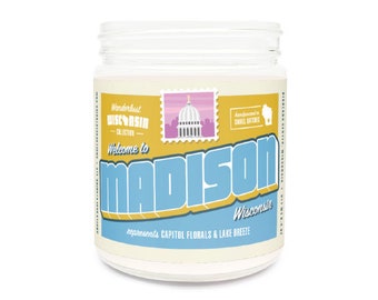 Madison WI Soy Candle, Madison WI Candle, Madison Wisconsin, Wisconsin Candle, Madison Candle, Bridal Favors, Wisconsin Wedding Favors