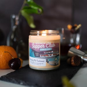 Brandy Old Fashioned Soy Wax Candle Melt Muddled Orange Cherry Supper Club Wisconsin Made