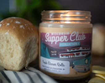 Fresh Dinner Rolls, Wisconsin Supper Club, Supper Club, Supper Club Candle, Wisconsin Candle, Dinner Candle, Wisconsin Gift