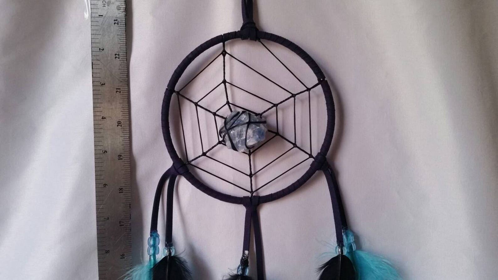 5 Spider Web Dream Catcher Navy Blue Handmade | Etsy