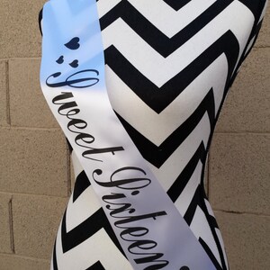 Sweet Sixteen Sash . Birthday Sash . Happy Birthday . Party Sash . BIRTHDAY GIRL . Birthday Girl Satin Sash Black Satin Sash . Sweet Sixteen